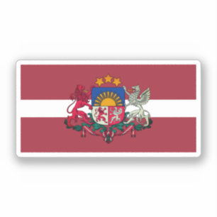 Sticker Drapeau/armoiries de Lettonie
