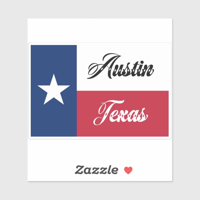 Sticker Drapeau Austin Texas (Feuille)