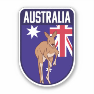 Sticker Drapeau Australie avec Kangaroo - Australie Voyage