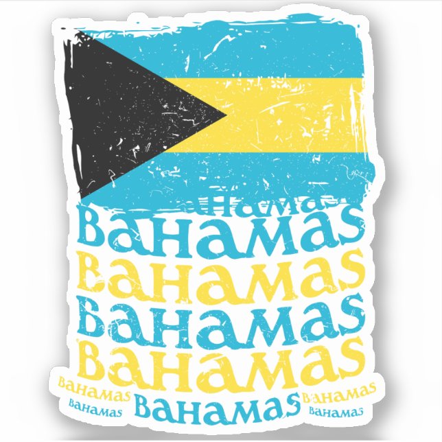 Sticker Drapeau Bahamas Vacances Croisière Bahamée (Devant)