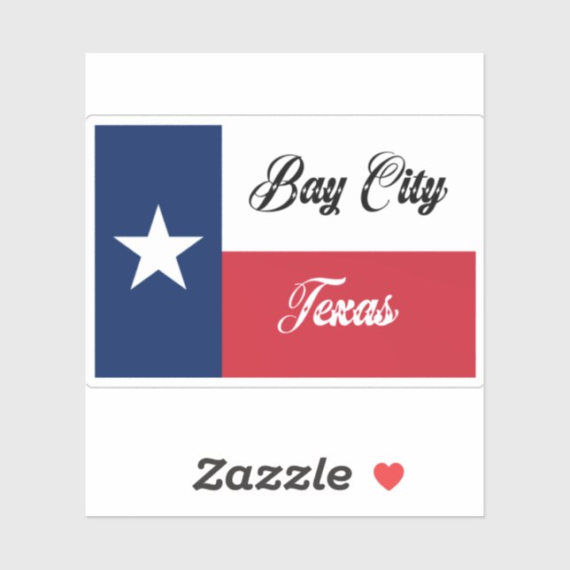 Sticker Drapeau Bay City Texas (Feuille)