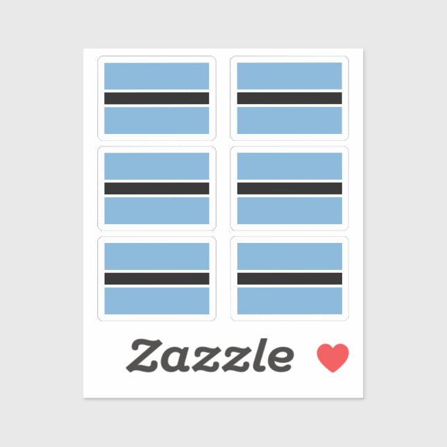 Sticker Drapeau Botswana Collection pack de 6 (Feuille)