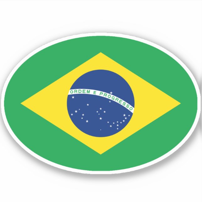 Sticker Drapeau brésilien Oval (Devant)