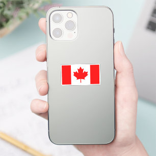 Sticker Drapeau canadien Design graphique rouge et blanc