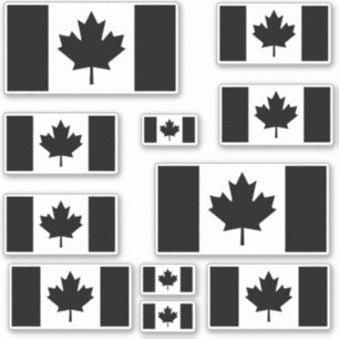Sticker Drapeau canadien multiple en noir