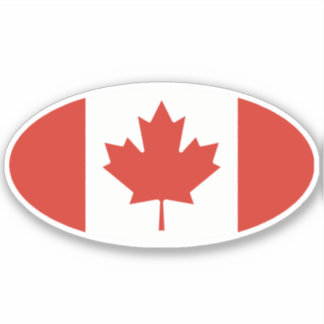 Sticker Drapeau canadien ovale