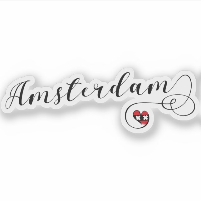 Sticker Drapeau cardiaque d'Amsterdam (Devant)