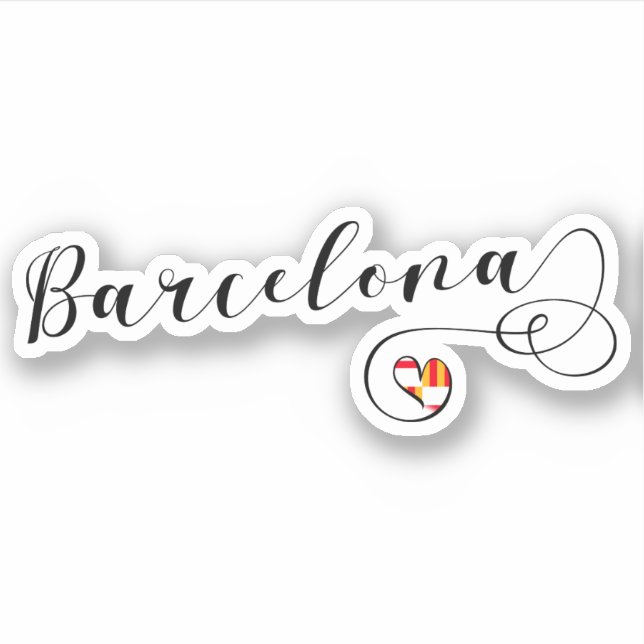 Sticker Drapeau cardiaque de Barcelone (Devant)