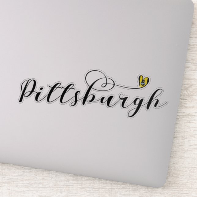 Sticker Drapeau cardiaque de Pittsburgh (Détail)