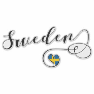 Sticker Drapeau cardiaque Suède
