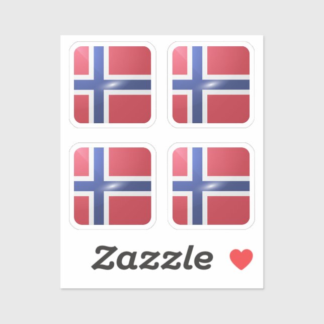 Sticker Drapeau carré de Norvège (Feuille)
