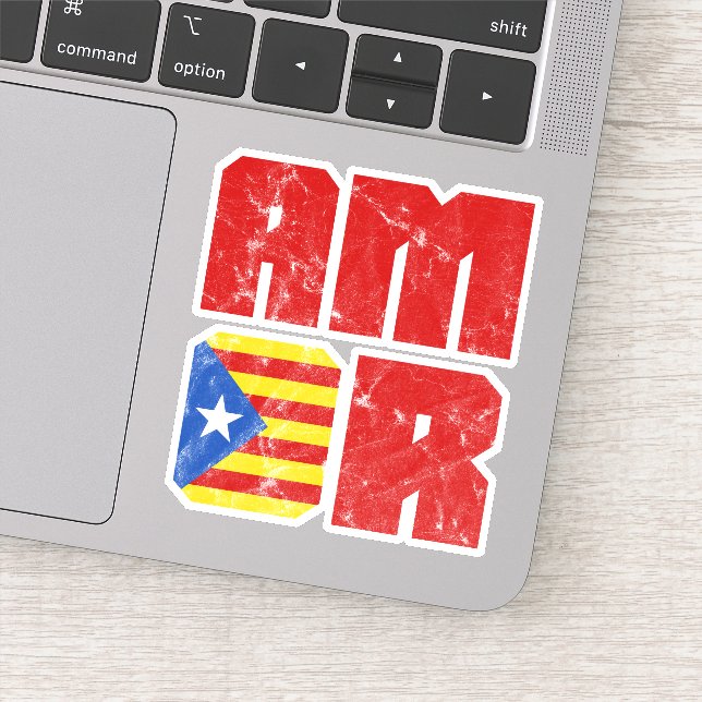 Sticker Drapeau Catalonia Amor, Indépendance Catalane (Détail)