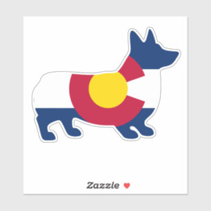 Sticker Drapeau Corgi Colorado