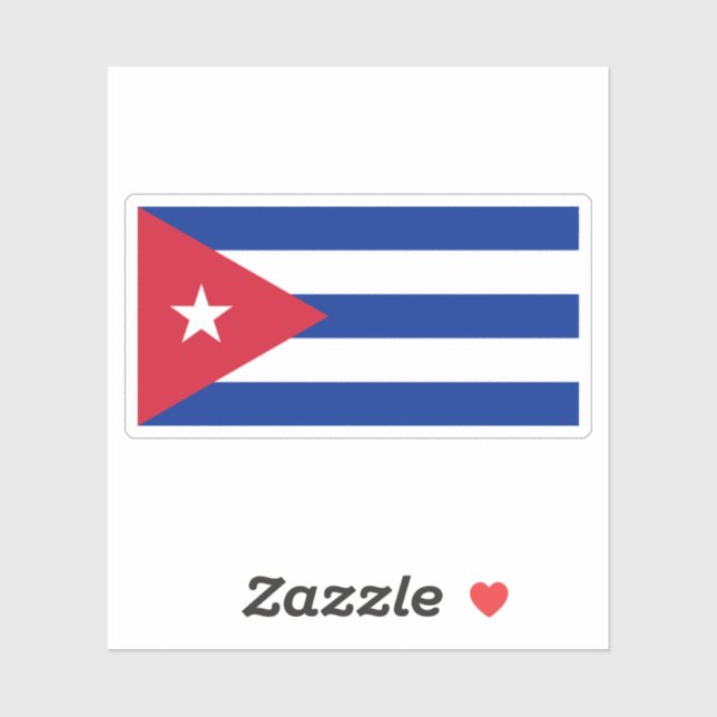 Sticker Drapeau Cubain (Feuille)