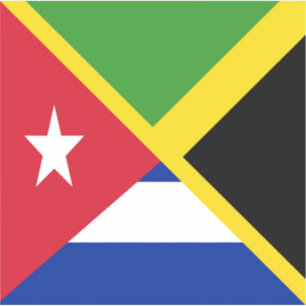 Sticker Drapeau cubain jamaïcain   Jamaïque Cuba