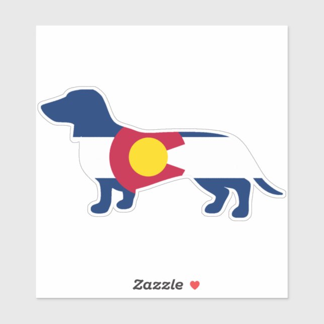 Sticker Drapeau Dachshund Colorado (Feuille)