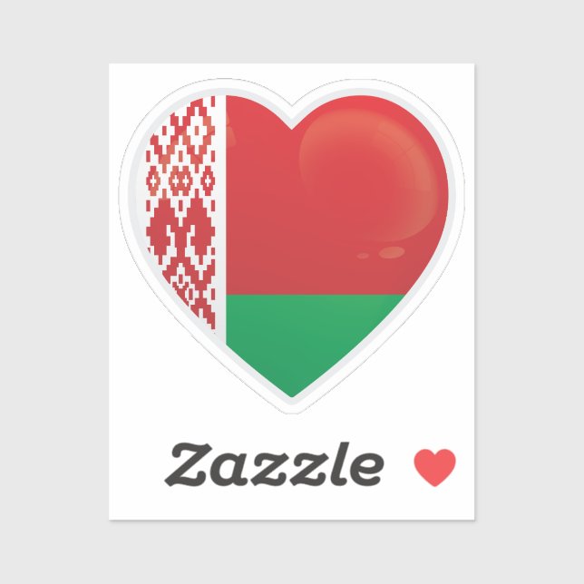 Sticker Drapeau d'amour de la Biélorussie (Feuille)