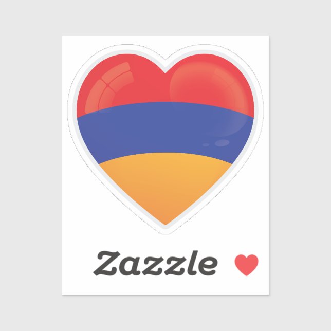 Sticker Drapeau d'amour de l'Arménie (Feuille)