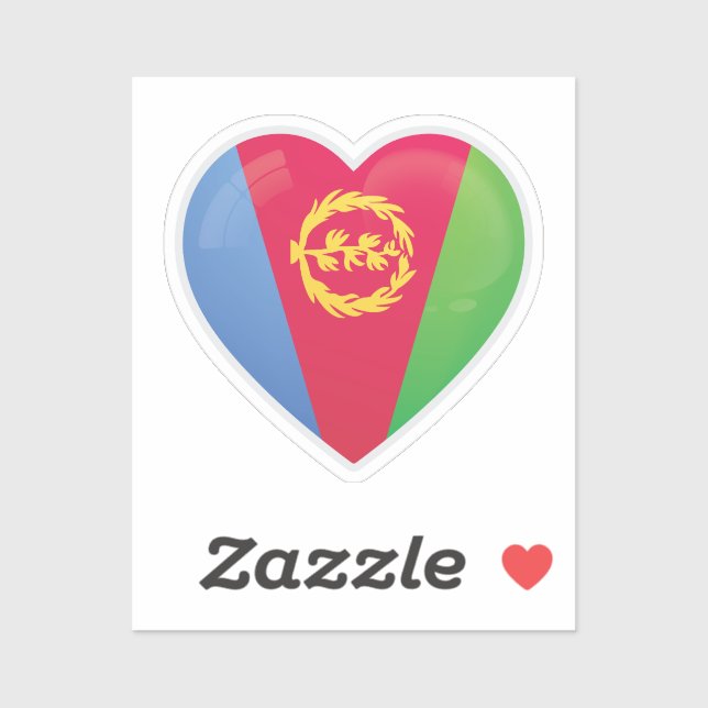 Sticker Drapeau d'amour de l'Érythrée (Feuille)