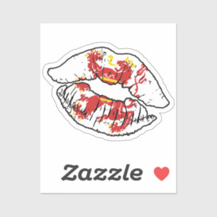 Sticker Drapeau d'amour du bâton à lèvres de Limburg-Wes-L