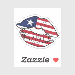 Sticker Drapeau d'amour du bâton de lèvre libérien