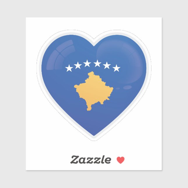 Sticker Drapeau d'amour du Kosovo (Feuille)