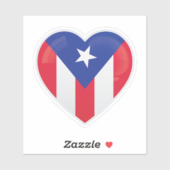 Sticker Drapeau d'amour Porto Rico (Feuille)
