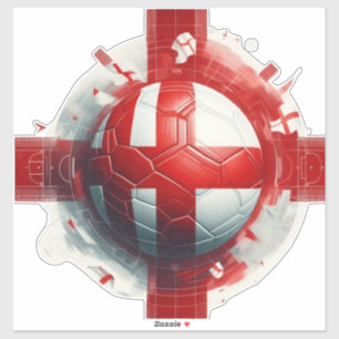 Sticker Drapeau d'Angleterre avec football