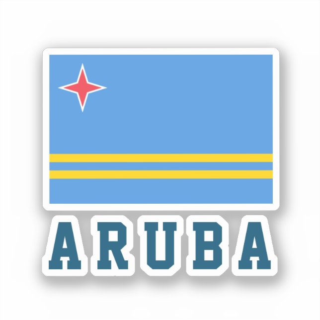 Sticker Drapeau d'Aruba (Recto)