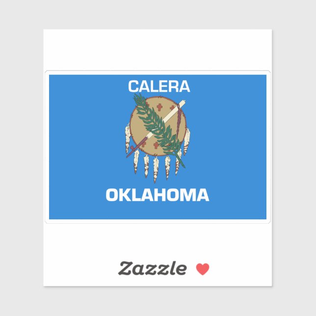 Sticker Drapeau de Calera Oklahoma (Feuille)