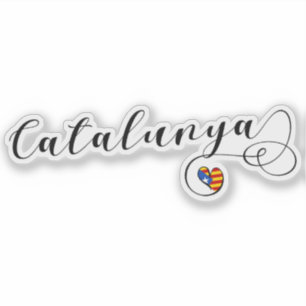 Sticker Drapeau de coeur de l'indépendance de la Catalogn