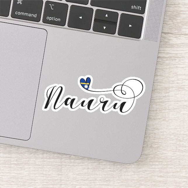 Sticker Drapeau de coeur Nauru, I Love Nauru, République d (Détail)