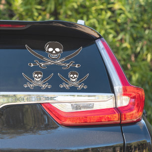 Sticker Drapeau de crâne obsidien Drapeau de pirate Calico