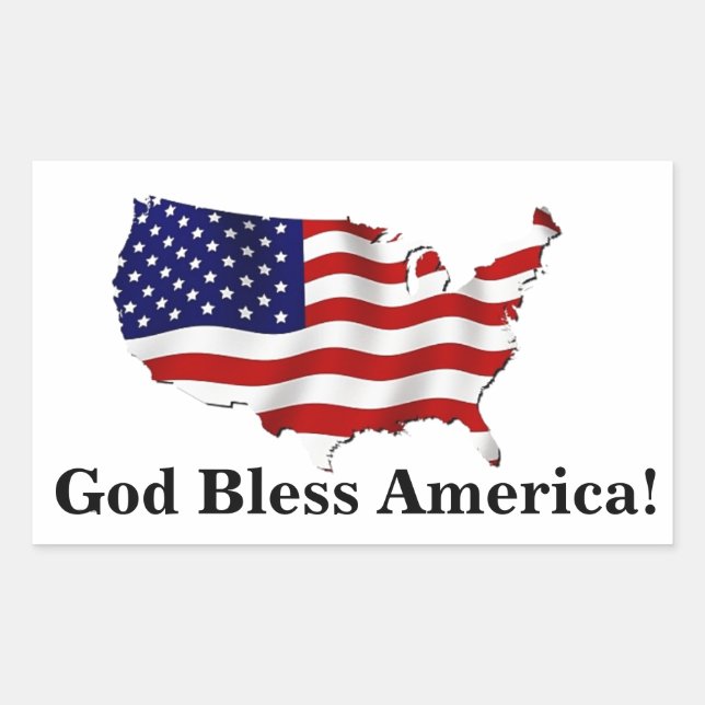 Sticker Drapeau de Dieu Béni Amérique États-Unis (Devant)