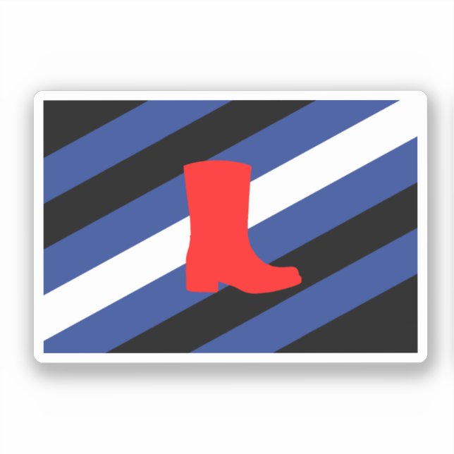 Sticker Drapeau de fierté de bottes (Recto)