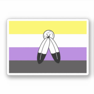 Sticker Drapeau de fierté non binaire à double esprit