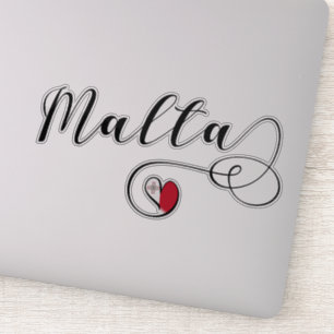 Sticker Drapeau de Heart Malte, Maltais