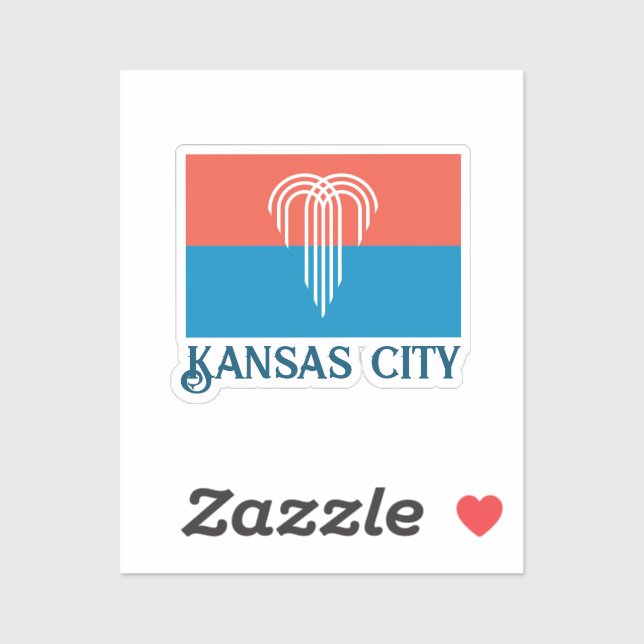 Sticker Drapeau de Kansas City (2023), Missouri (Feuille)