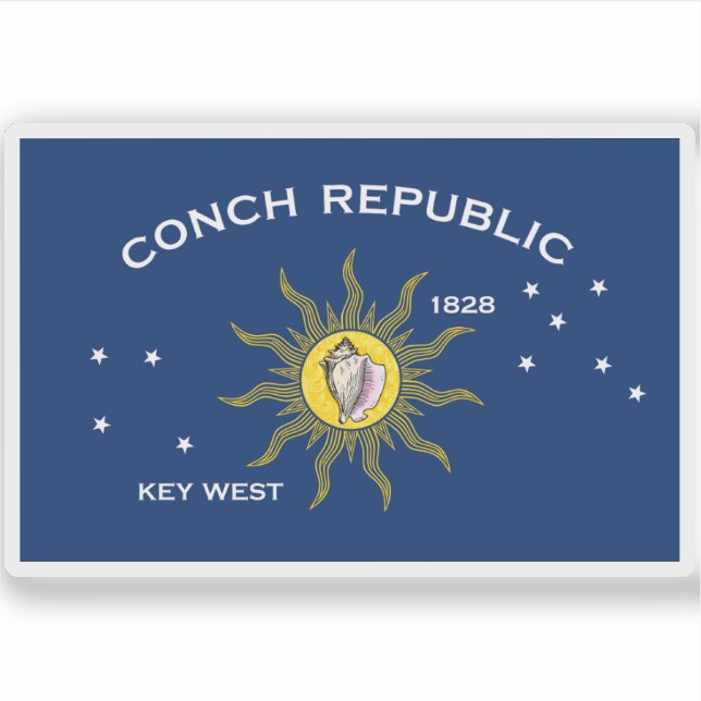Sticker Drapeau de Key West, Floride (Devant)