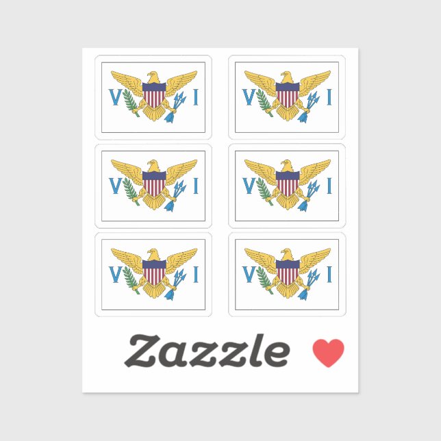 Sticker Drapeau de la collection des îles Vierges américai (Feuille)