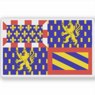Sticker Drapeau de la région Bourgogne-Franche-Comté, Fran