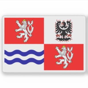 Sticker Drapeau de la région centrale de Bohême, Républiqu