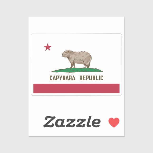 Sticker Drapeau de la République de Capybara (Feuille)