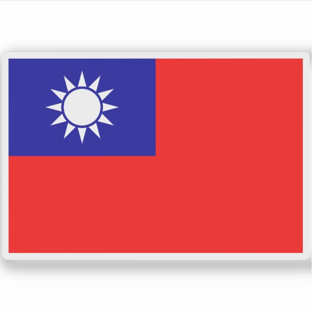 Sticker Drapeau de la République de Chine (Taiwan) (Devant)