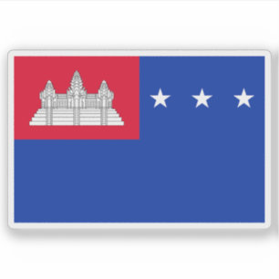 Sticker Drapeau de la République khmère, Cambodge (1970-19
