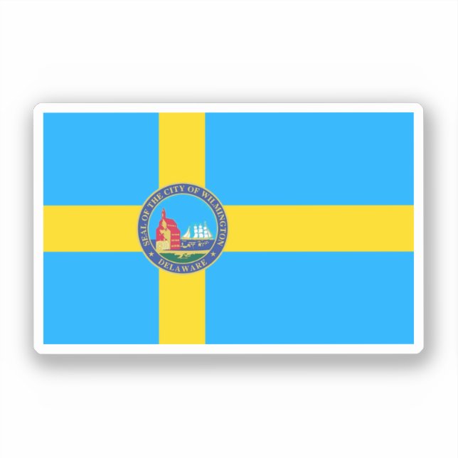 Sticker Drapeau de la ville de Wilmington, Delaware (Recto)