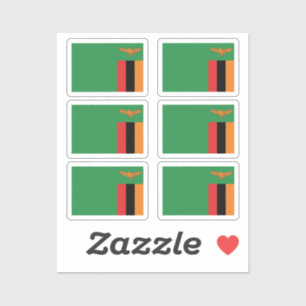 Sticker Drapeau de la Zambie Collection pack de 6