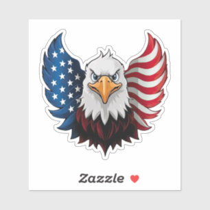 Sticker Drapeau de l'aigle américain