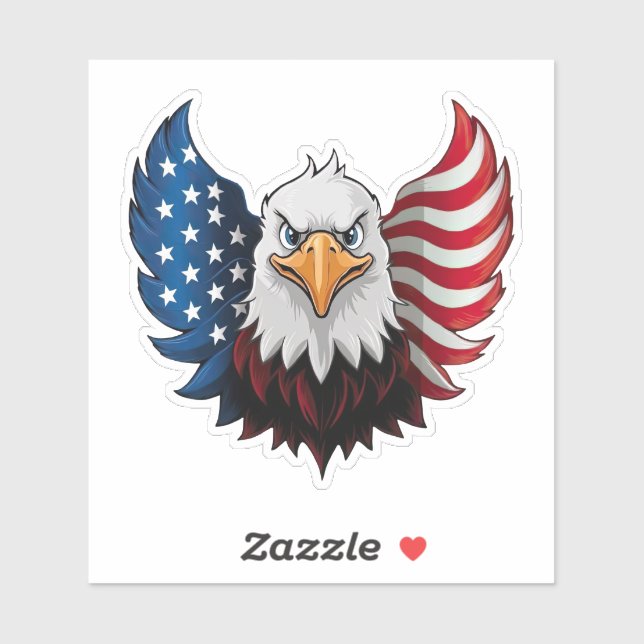 Sticker Drapeau de l'aigle américain (Feuille)