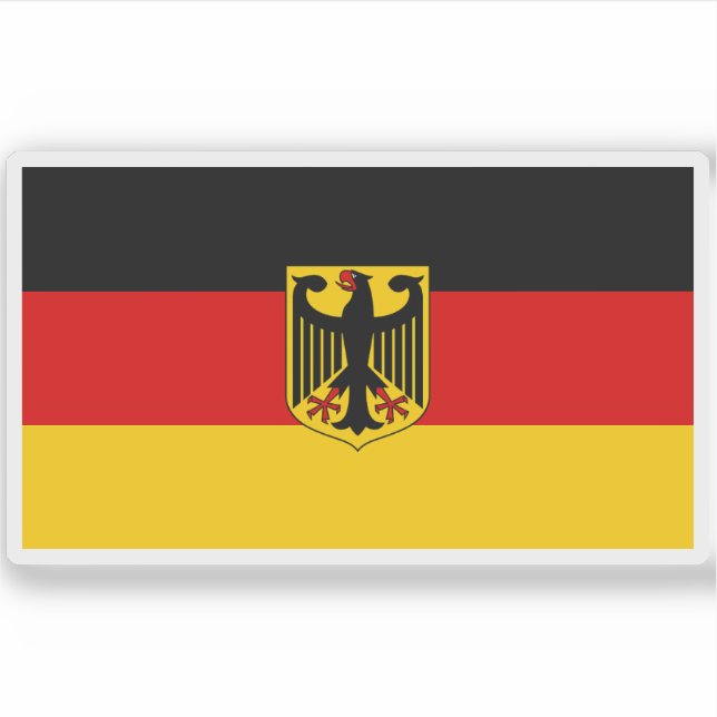 Sticker Drapeau de l'Allemagne avec armoiries (non officie (Devant)